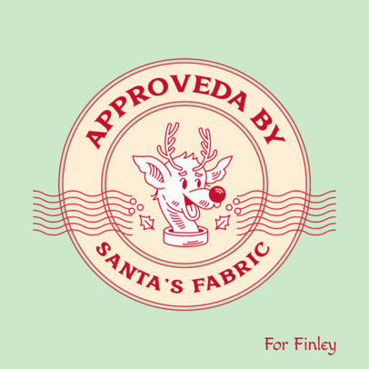 Christmas-Themed Sticker Design Template with an Illustrated Reindeer 6126l