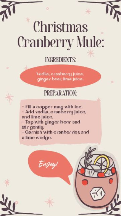 Xmas-Themed Instagram Story Video Generator for a Cranberry Mule Recipe 7208