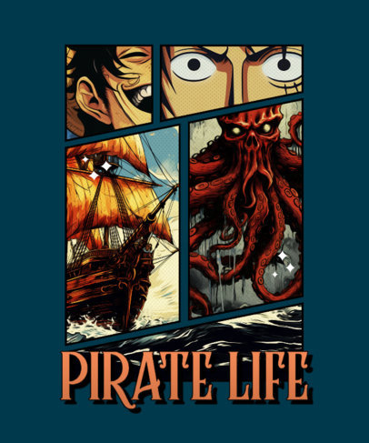 T-Shirt Design Maker Featuring Illustrations Inspired by One Piece