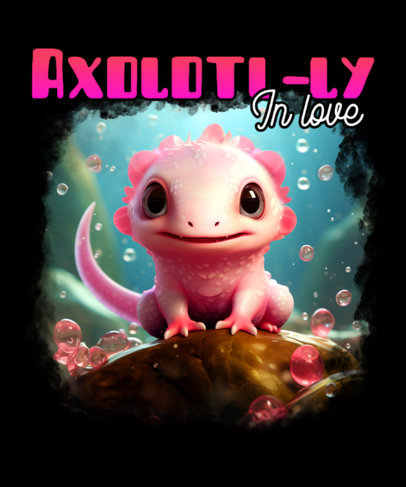 AI-Generated T-Shirt Design Maker Featuring a Cute Axolotl Graphic