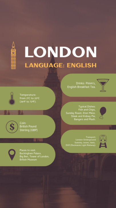 Instagram Story Maker with Facts About London for First-Time Goers 5944i