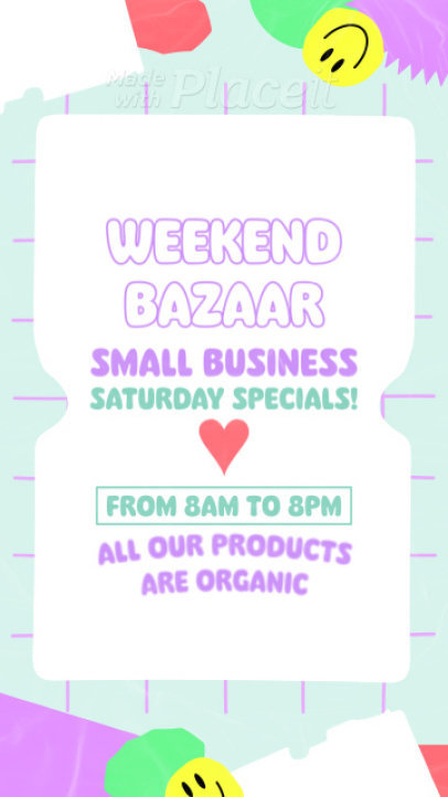 Instagram Story Video Generator to Promote a Weekend Bazaar for Small Business Saturday 7145