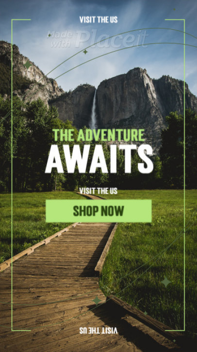 Instagram Story Video Template Featuring Animated Text for a Travel Agency Ad