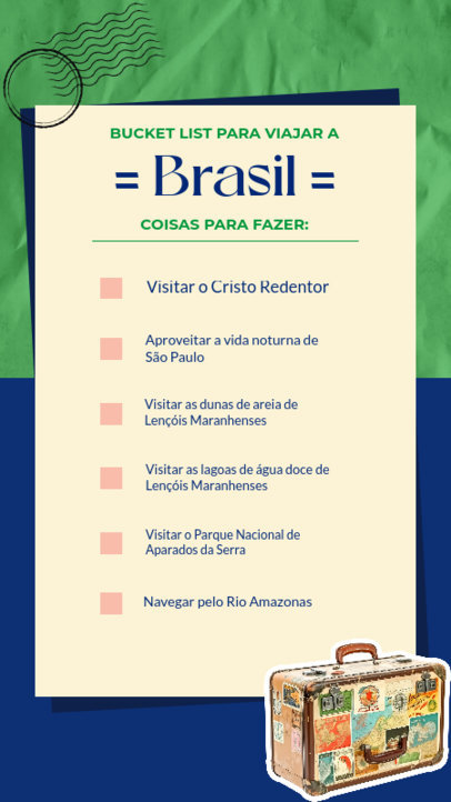 Instagram Story Template Featuring a Brazil's Things-To-Do List 5946e
