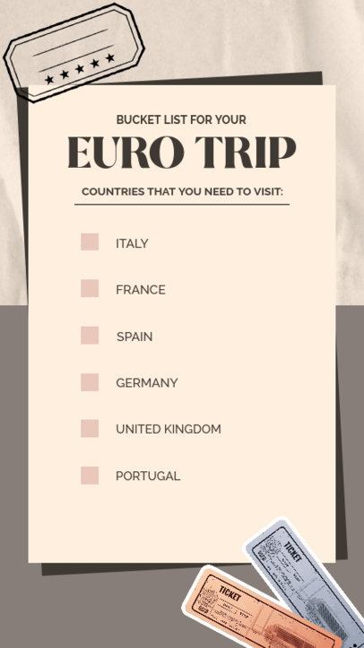 Instagram Story Generator Featuring a Euro Trip Bucket List 5946f