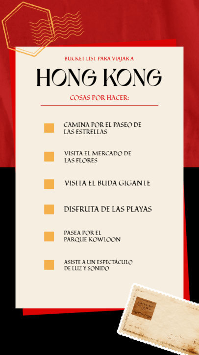 Instagram Story Maker Featuring a Bucket List to Hong Kong