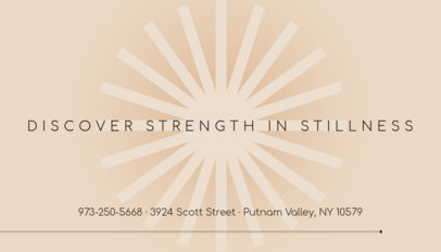 Wellness Back Business Card Maker for a Yoga Trainer