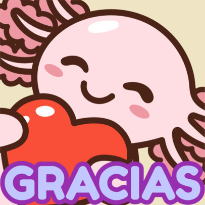 Twitch Emote Design Maker Featuring a Cute Axolotl with a Heart