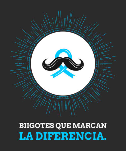 Movember-Themed T-Shirt Design Creator Featuring an Illustrated Mustache with a Ribbon 1666j 6146