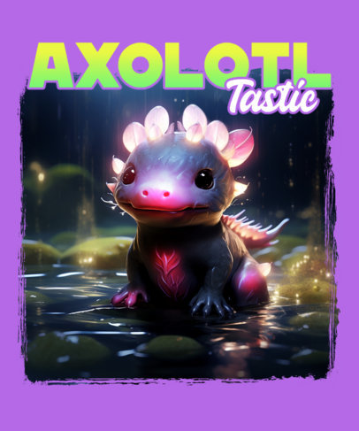 Illustrated T-Shirt Design Creator Featuring an AI-Generated Axolotl