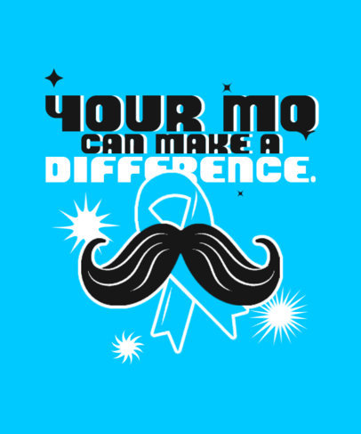T-Shirt Design Template Featuring a Ribbon with a Mustache for a Movember Campaign 4581m 6146