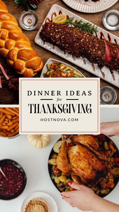 Instagram Story Maker Featuring Dinner Ideas for Thanksgiving