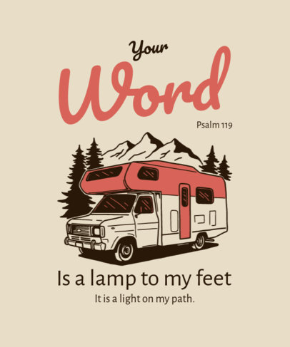 Boho-Themed T-Shirt Design Template With a Christian Bible Verse