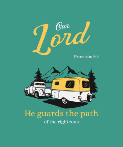 T-Shirt Design Maker Featuring a God-Themed Quote and a Boho Aesthetic