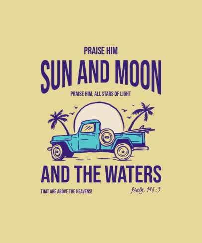 T-Shirt Design Generator With a Bible Verse and an Illustrated Pickup