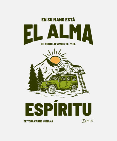 Bible-Themed T-Shirt Design Creator With a Landscape Graphic and a Christian Quote