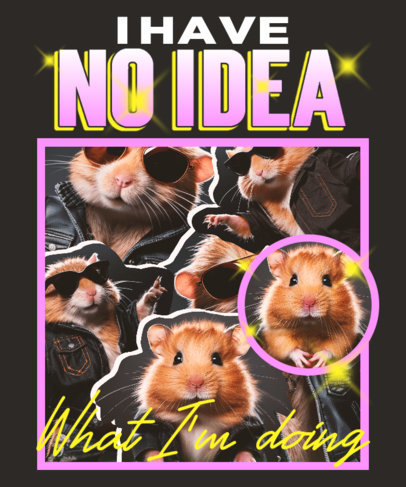 T-Shirt Design Generated with AI Graphics of a Funny Hamster