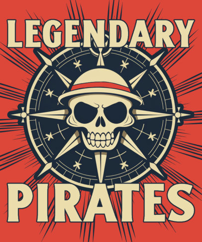 One Piece-Inspired T-Shirt Design Generator Featuring a Pirate's Graphic