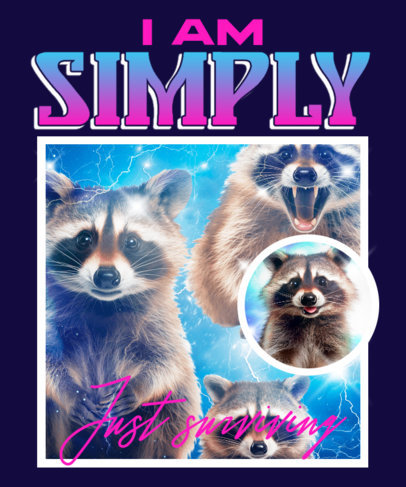 T-Shirt Design Maker Featuring Cute Raccoon Illustrations Generated by AI