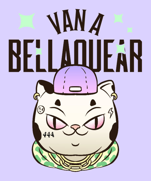 Placeit T Shirt Design Template Featuring a Cartoonish Cat with a