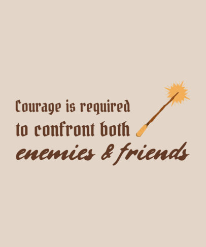 Harry Potter-Inspired T-Shirt Design Template With a Dumbledore-Inspired Quote