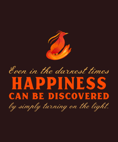 Quote T-Shirt Design Template With a Graphic Inspired by Dumbledore’s Phoenix