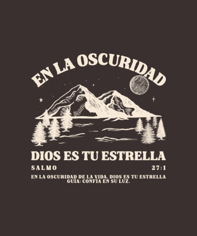 Religious T-Shirt Design Template Featuring a God-Themed Quote