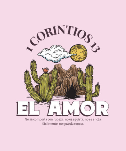 T-Shirt Design Template With a Faith Quote Featuring a Boho Style