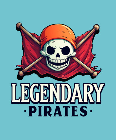T-Shirt Design Maker Featuring a Pirate Skull Inspired by One Piece