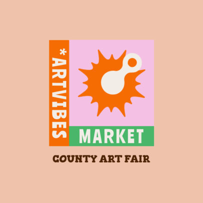 County Art Fair Logo Creator with an Abstract Illustration