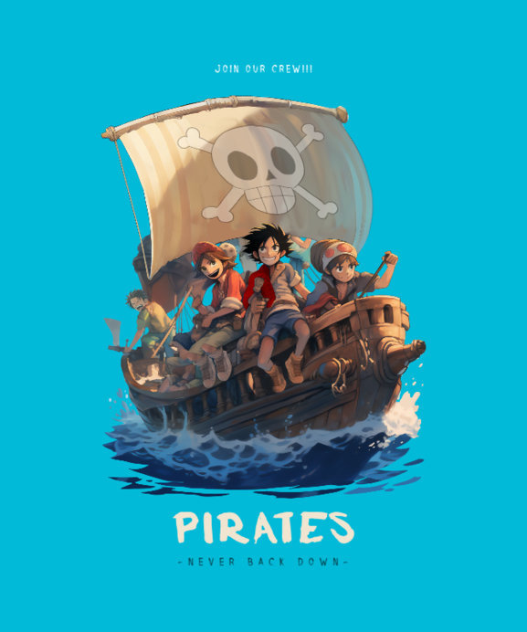 Placeit - Illustrated T-Shirt Design Maker With a One Piece-Inspired Theme