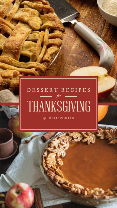 Thanksgiving Instagram Story Creator Featuring Dessert Recipe Ideas
