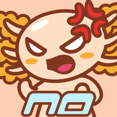 Twitch Emote Design Creator Featuring an Angry Axolotl Illustration 5965f