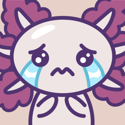 Twitch Emote Generator Featuring a Crying Axolotl Illustration 5965h