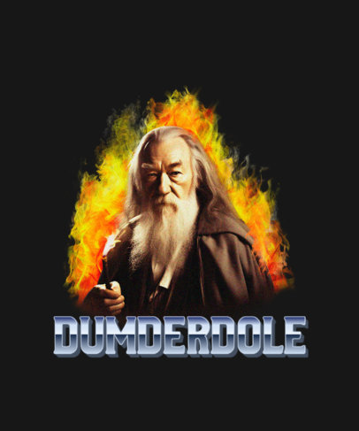 T-Shirt Design Template With a Dumbledore-Inspired Graphic