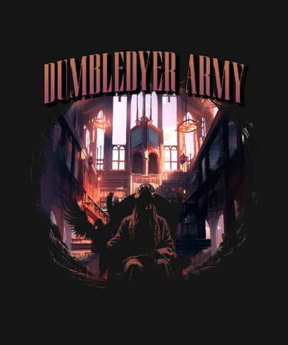 T-Shirt Design Creator With a Dumbledore-Inspired Ai-Generated Graphic