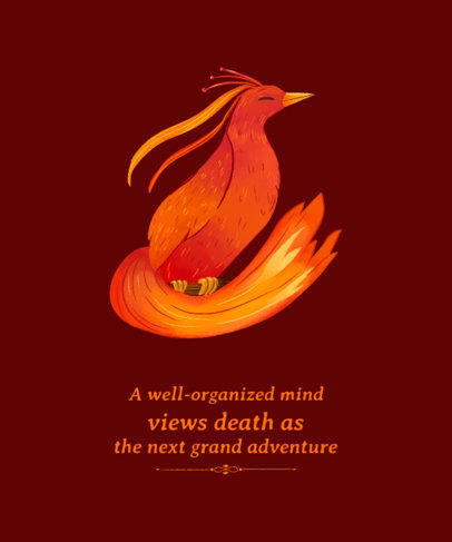 Dumbledore-Inspired T-Shirt Design Template Featuring a Quote and a Phoenix Clipart