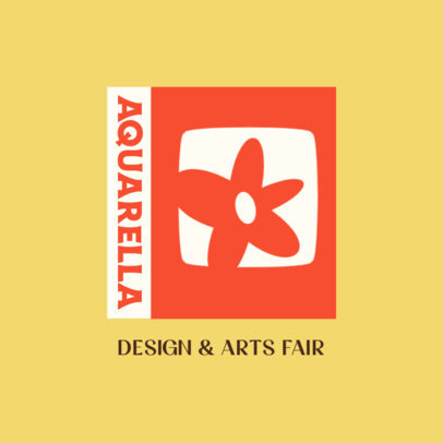Arts Fair Logo Maker Featuring an Illustrated Flower