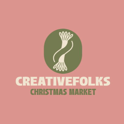 Xmas Arts and Crafts Market Logo Template 