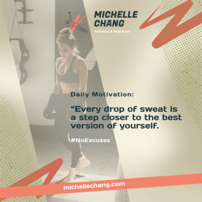 Instagram Post Generator With a Daily Motivational Quote Featuring a Fitness Theme