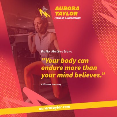 Instagram Post Creator Featuring a Fitness Theme and a Daily Quote