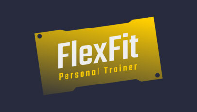 Front Business Card Maker for a Personal Fitness Trainer With a Rectangular Banner 