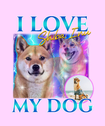 T-Shirt Design Creator Featuring a Cute Shiba Inu Inspired by a Meme