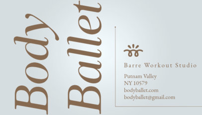 Training Coach Front Business Card Creator for a Barre Studio