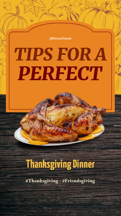 Instagram Story Generator Featuring Tips for a Successful Thanksgiving Dinner