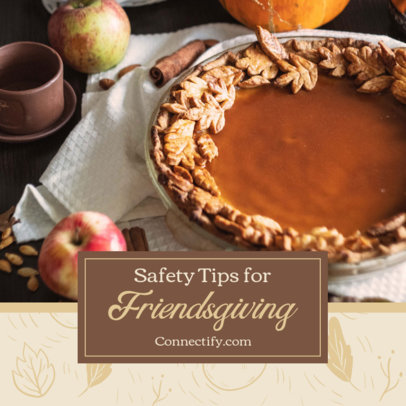 Instagram Post Generator Featuring a Picture of a Thanksgiving Dinner