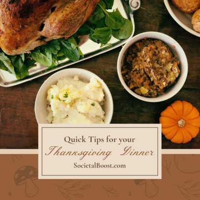 Instagram Post Maker Featuring Easy Tips for a Thanksgiving Reunion