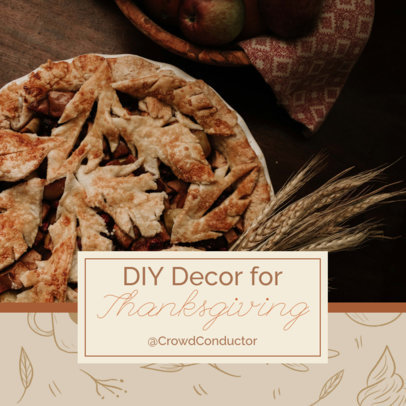 Instagram Post Creator Featuring DIY Decoration Ideas for Thanksgiving 6139k
