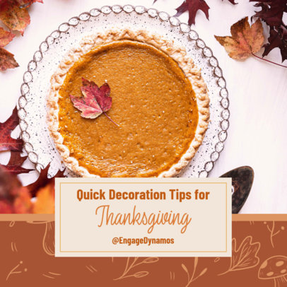 Instagram Post Generator Featuring a Thanksgiving Pumpkin Pie Picture