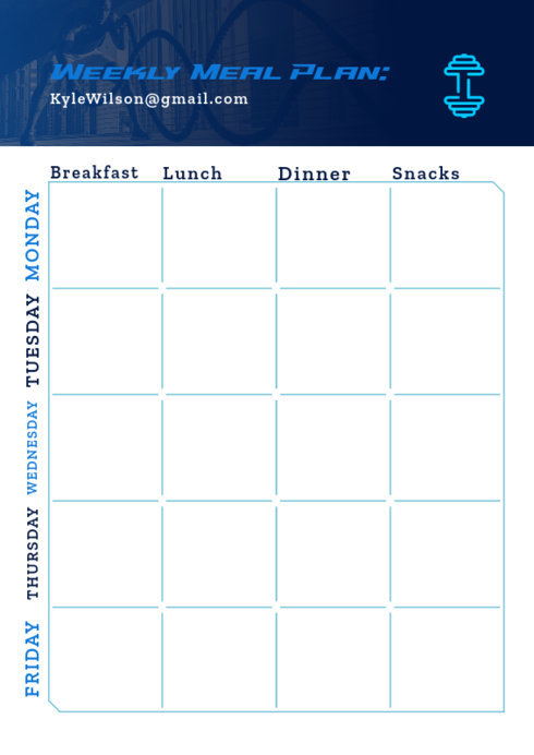 Placeit - Planner Design Creator for a Nutritionist Meal Program